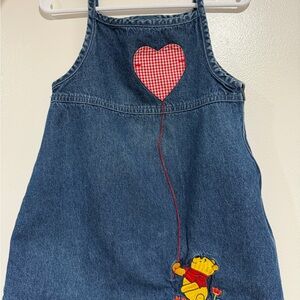 Vintage Disney Denim Dress with Red Heart